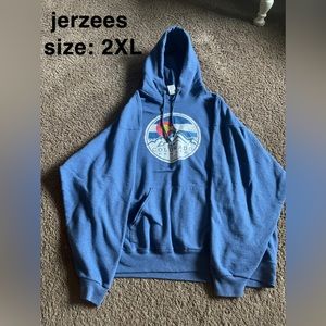 Jerzees Blue Colorado Graphic Hoodie